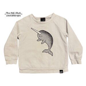 Whistle & Flute 1-2Y White Narwhal Sweatshirt